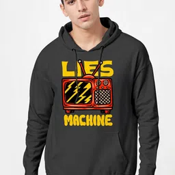 Crazymonk Men Printed Cotton Hooded Sweatshirt-picture-0