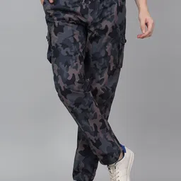 Cantabil Men Camouflage Printed Cargos Trousers-image-81