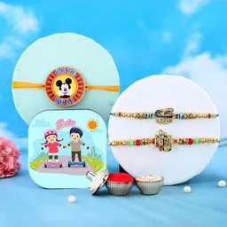 CraftVatika Set Of 3 Bhaiya & Bhabhi Rakhi Gift Set With Fridge Magnet-5
