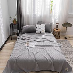 JC HOME Grey Geometric AC Room 300 GSM Single Bed Quilt-image-70