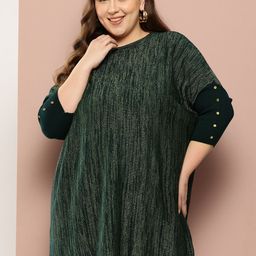Sztori Plus Size Longline Shimmery Pullover-24