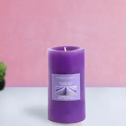 HOSLEY Purple Set of 2 Lavender Fields Aromatic Pillar Candles-36
