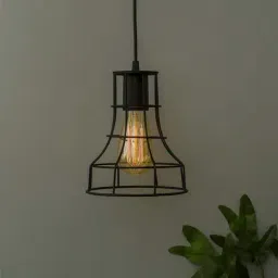 Homesake Black Shade Shaped Hanging Lamp - Set of 1 (Bulb not included)-picture-35