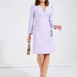 Styli Lilac Regular Fit A Line Dress-image-68