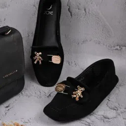 Jove Women's Black Casual Loafers-picture-11