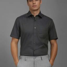 Louis Philippe Grey Cotton Regular Fit Shirt-picture-32