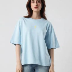 RAREISM Blue Cotton Graphic T-Shirt-picture-29