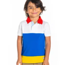 Cherry Crumble By Nitt Hyman Kids Multicolor Color Block Pattern Polo T-Shirt-image-4