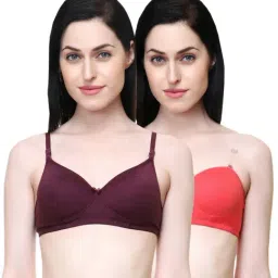 Lady Lyka Multicolor Non Wired Padded T-Shirt Bra (Pack Of 2)-picture-43