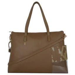 GG By Baggit Pinch Diego Tan Solid Medium Tote Handbag-image-23