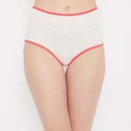 Clovia White Printed Hipster Panty-image-36