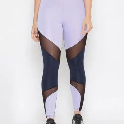 Clovia Purple Slim Fit Tights-image-7