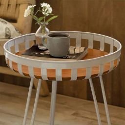 Ellementry 'Furrow' Silver & Brown Metal Small Peg Table - Set of 1-image-63