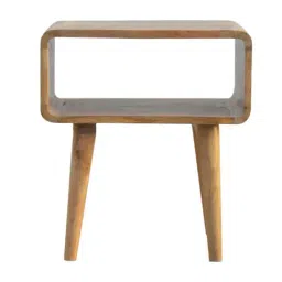 Artisan Furniture Textured Brown Curved-Open Bedside Table-5