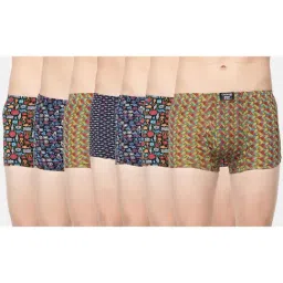 Dollar Bigboss Multicolored Cotton Regular Fit Printed Trunks (Pack of 7)-10