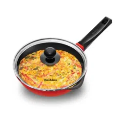 Hawkins Die-Cast Red Aluminium 22 cm Gas Compatible Frying Pan With Lid (1 L) - Set of 1-44