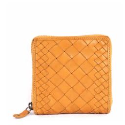 KOMPANERO Marquis Mustard Leather Textured Zip Around Wallet-12