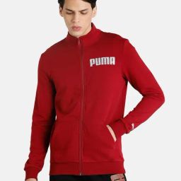 Puma Red Cotton Slim Fit Jacket-image-97