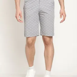 Cantabil Grey Cotton Regular Fit Printed Shorts-picture-13