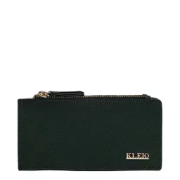 KLEIO Green Solid Bi-Fold Wallet for Women-image-19