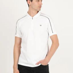 Wrangler Bright White Cotton Regular Fit Polo T-Shirt-image-63