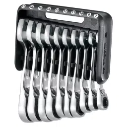 FACOM 7-17 mm Satin Chrome Ratchet Multifunction Wrench (Set of 10), 467BS.JP10PB-55