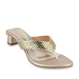 Catwalk Women's Wall St Zing Thing Gold Thong Sandals-image-70