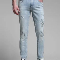 Jack & Jones Blue Cotton Slim Fit Denim Jeans-image-54