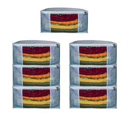 AMAK INC Blue Fabric Multi-Utility Wardrobe Organisers-picture-46