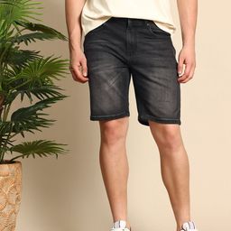 Mast & Harbour Men Slim Fit High-Rise Denim Shorts-picture-42