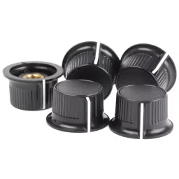 RS PRO 28 mm Black Potentiometer Knob for 6.35 mm Shaft Splined, 2597001-image-85