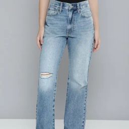 Levi's Blue Cotton Solid Jeans-image-5