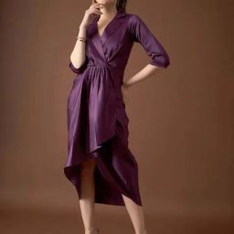 Mabish By Sonal Jain Purple A-Line Dress-image-62