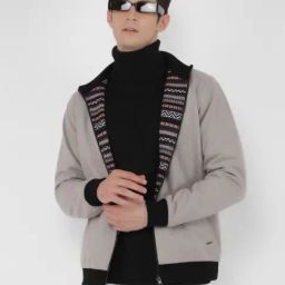 Crimsoune Club Grey Regular Fit Striped Reversible Jacket-29