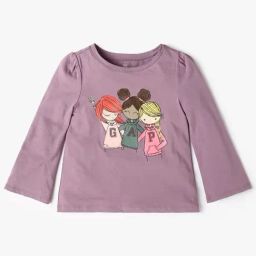 GAP Girls Purple Cotton Graphic T-Shirt-image-57