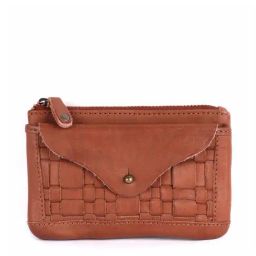 KOMPANERO Mia Cognac Leather Textured Wallet-18