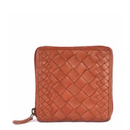 KOMPANERO Marquis Cognac Leather Textured Zip Around Wallet-16