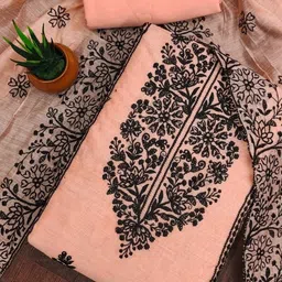 Moda Rapido Women Orange Embroidered Unstitched Dress Material-picture-47
