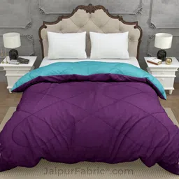 Myntra Elegant Homes Purple & Blue Microfiber AC Room 210 GSM Double Bed Comforter-picture-31