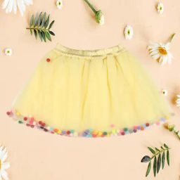 Cutecumber Kids Yellow Embroidered Skirt-image-47