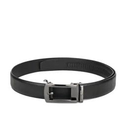 Louis Stitch Matte Black Leather Textured Belt-image-76