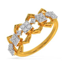 Kisna Diamond & Gold Jewellery Maia 14k (585) Diamond & Gold Ring For Women-picture-9