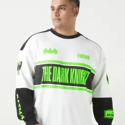 Bewakoof Bright White-Jet Black Graphic Relaxed Fit Sweatshirt-picture-7