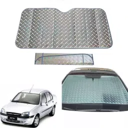 Auto Pearl F132 Dashboard Sun Shade Cover with Suction Cup for Ford Ikon (Grey)-25