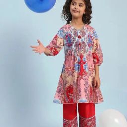 Biba Kids Multicolor Printed Regular Fit Suit Set-image-41