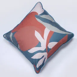 SANSKRUTIHOMES Blue & Orange Floral Printed Velvet Square Cushion Covers-picture-45