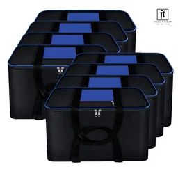 Fashion Throw Blue & Black 8 Pieces Reusable Handbag Organisers-image-61