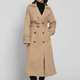 AMERICAN EAGLE OUTFITTERS Women Lapel Collar Solid Cotton Casual Open Front Jacket-picture-42