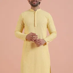 KISAH Men Ethnic Motifs Embroidered Thread Work Kurta-41