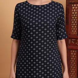 Anouk Rustic Geometric Printed Straight Kurta-image-2